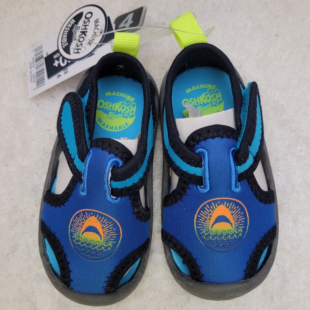 OshKosh Bgosh Toddler Boy's Blue Shark Athletic Water Sandals - Size‎ 4